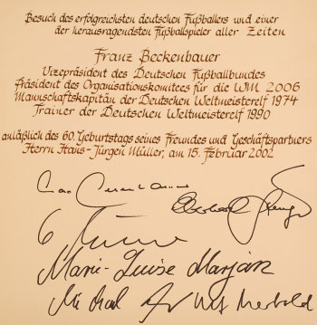 Stadt Hanau Goldenes Buch Franz Beckenbauer