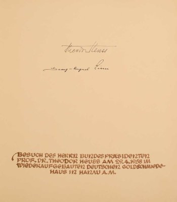 Bundespräsident Theodor Heuss (1958) Orginal Unterschriften